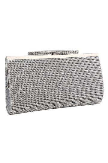 Sølv Rhinestone Evening Clutch Bag